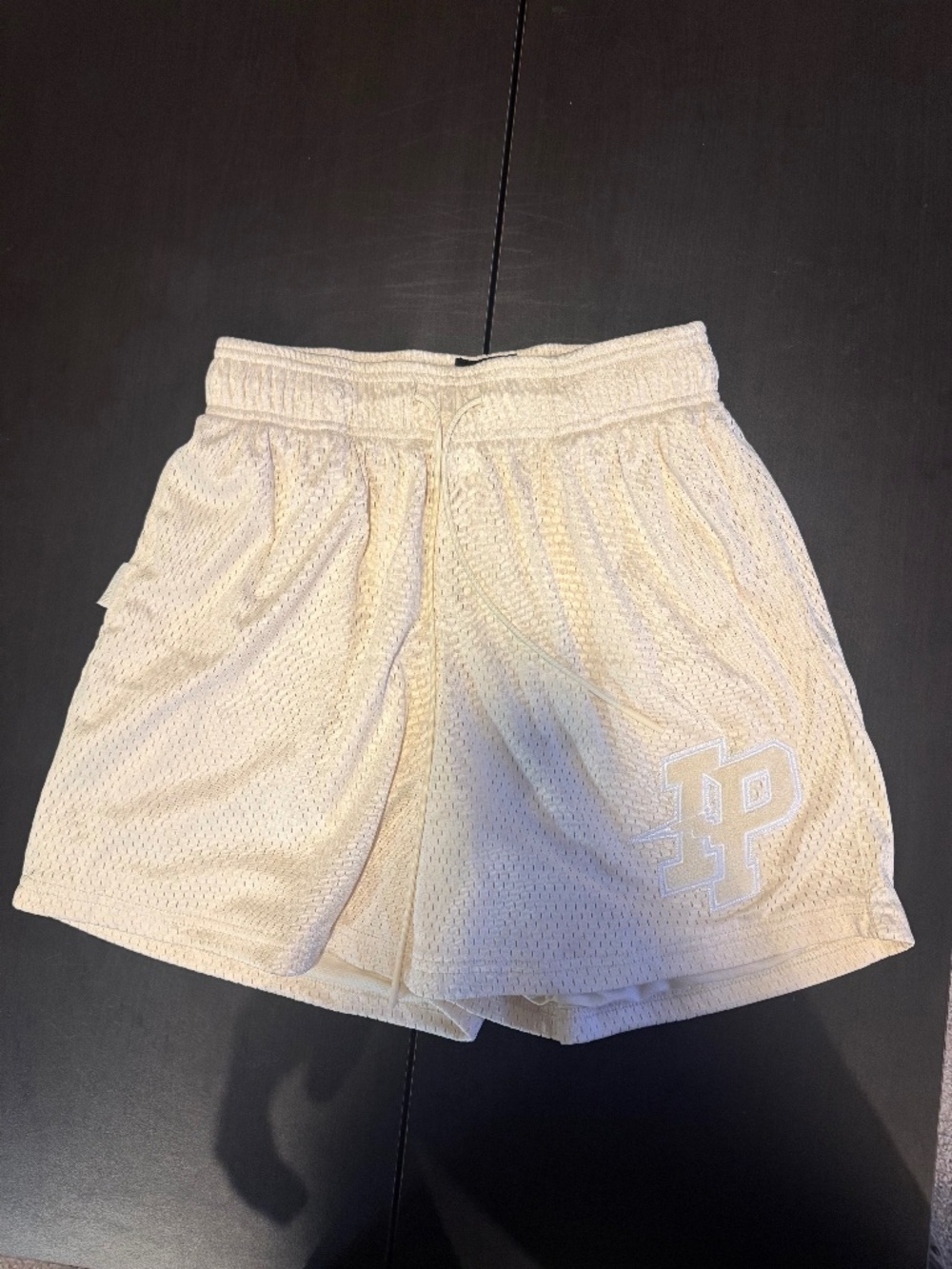Inaka Power Men's Cream and White Shorts (Small)